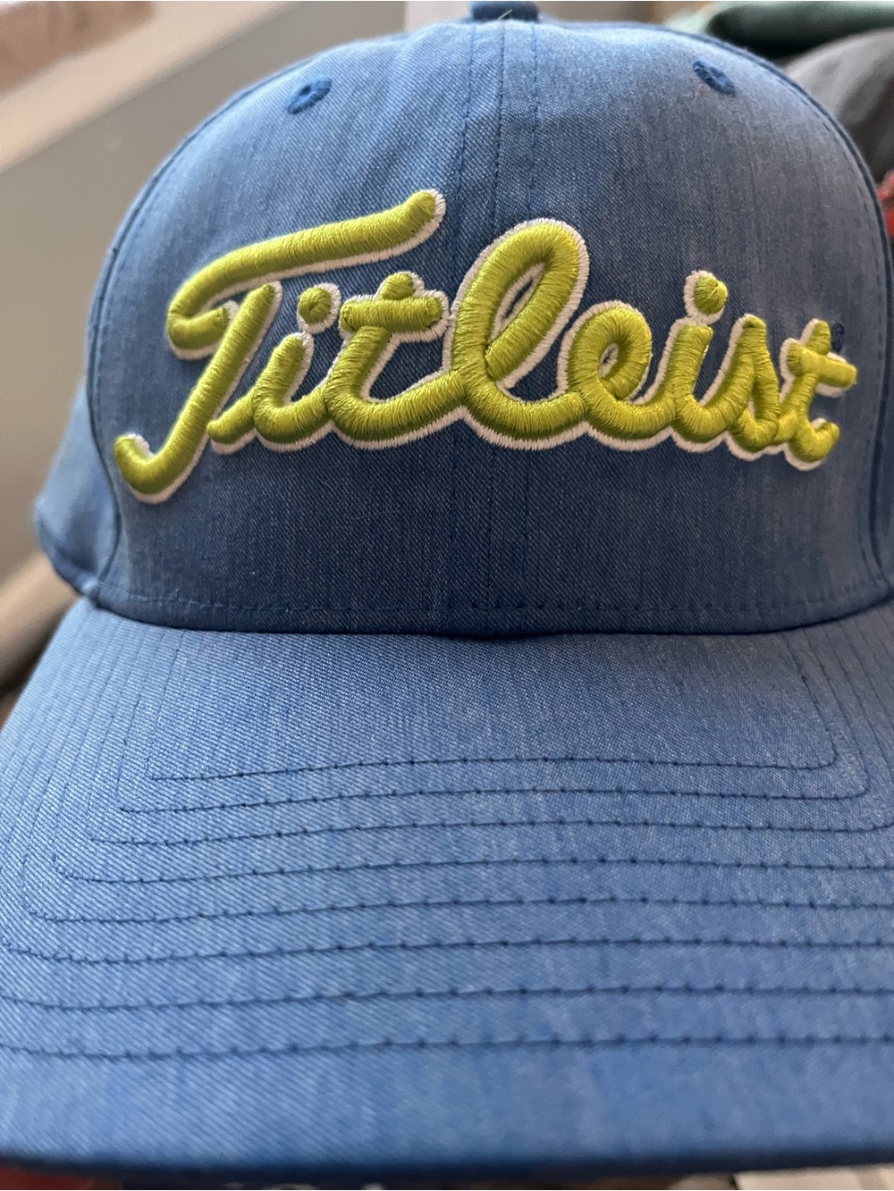 Titleist Hat Blue with Yellow Script Logo